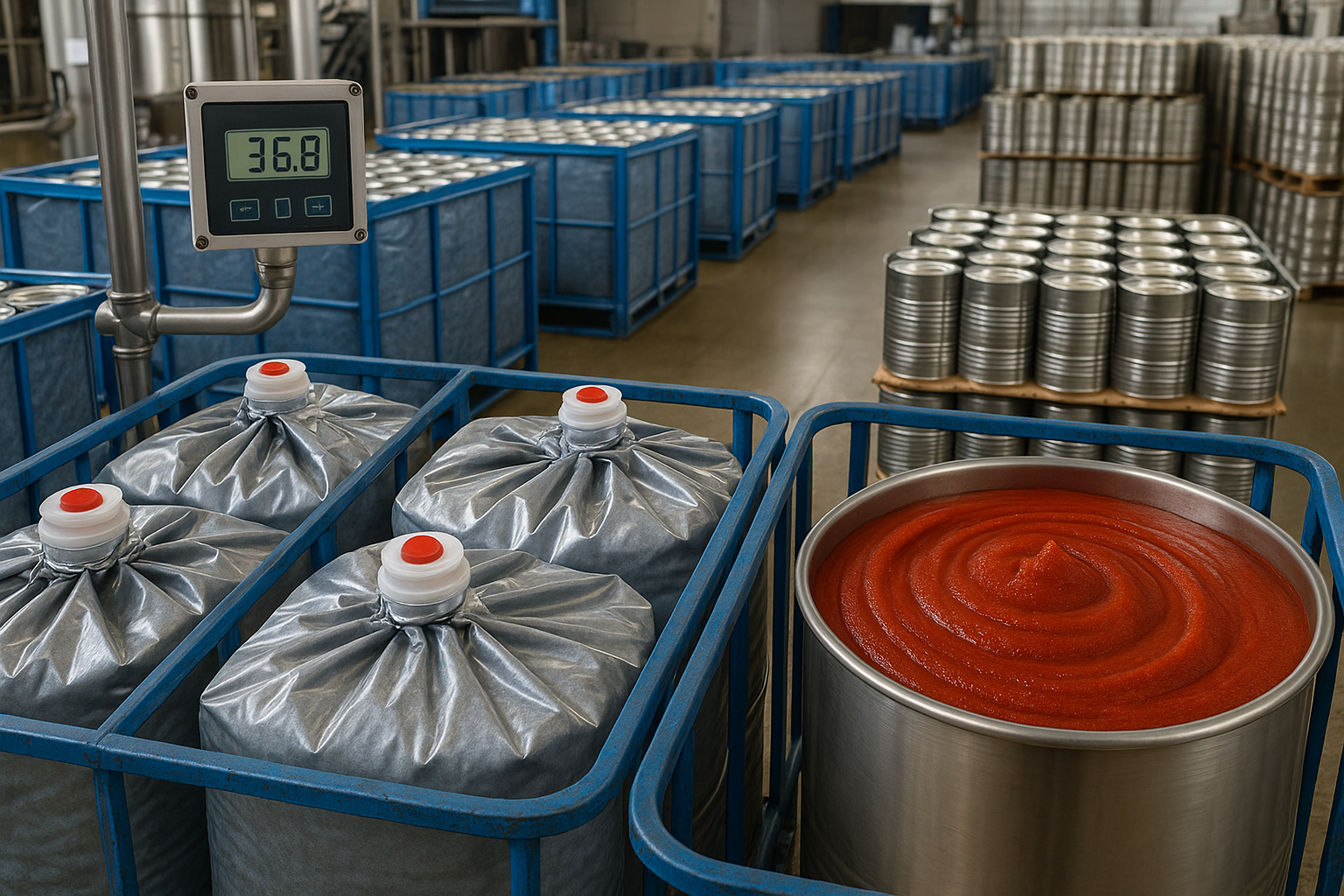 High Brix Tomato Paste in Industrial Aseptic Packaging for Export