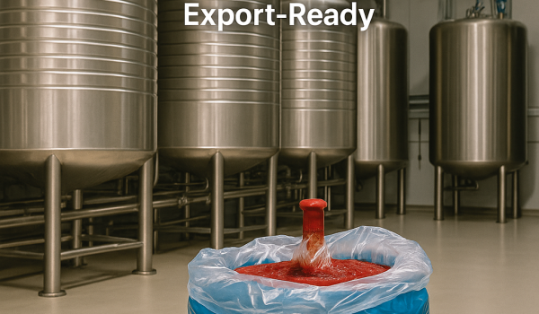 Aseptic Packaging for Tomato Paste in a sterile drum factory