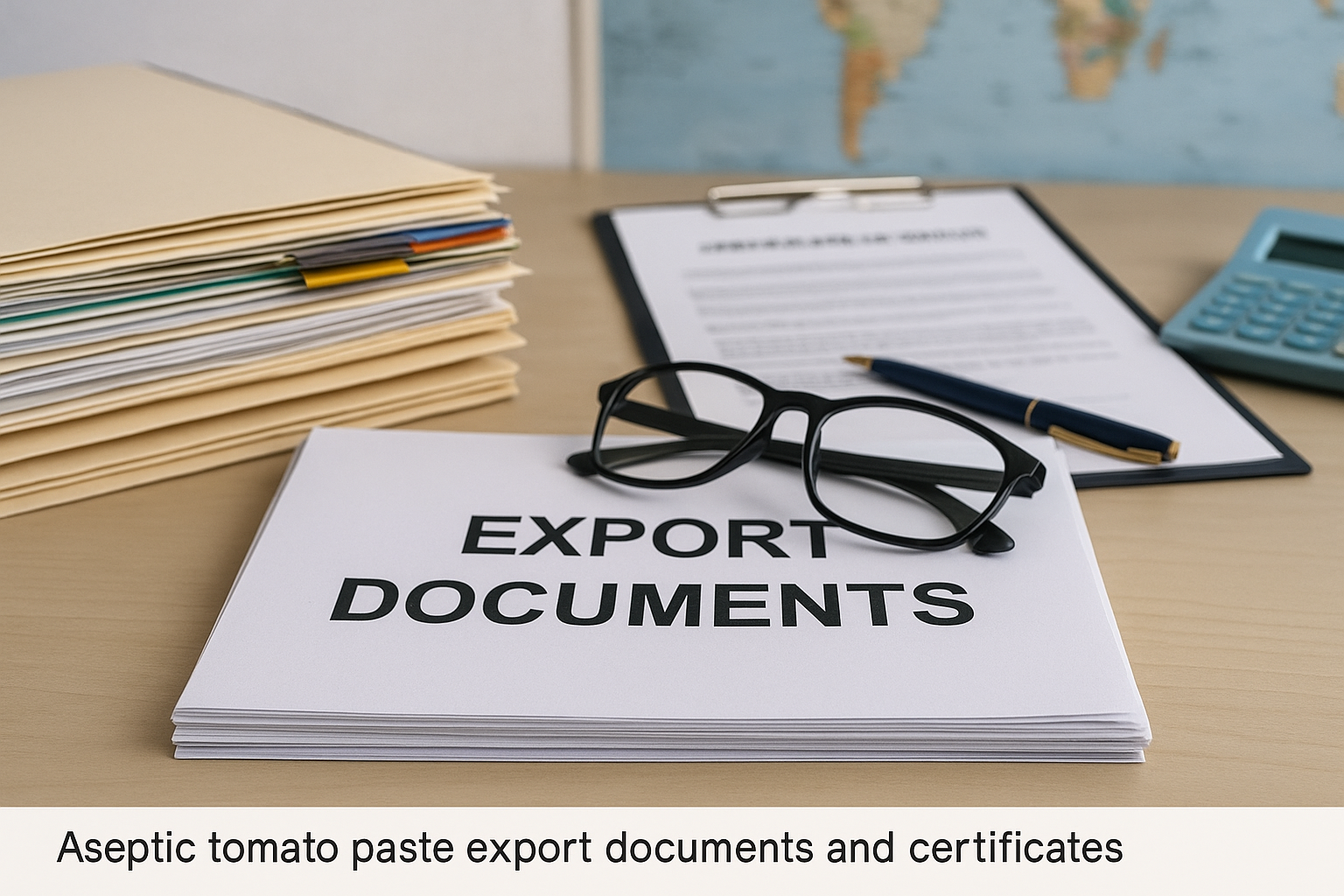 Aseptic Tomato Paste Export Documents